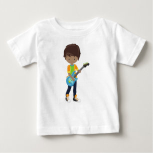 African American Boy, Rock Boy, Guitar Player Baby T-Shirt