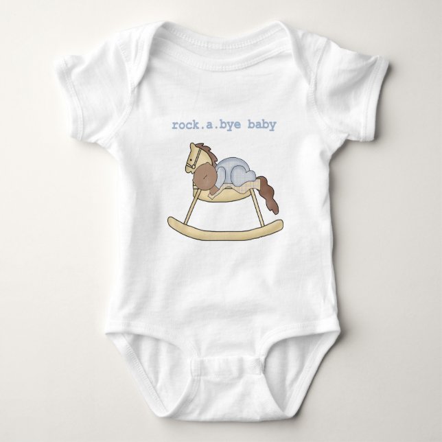 African American Boy Rocking Horse Baby Bodysuit (Front)