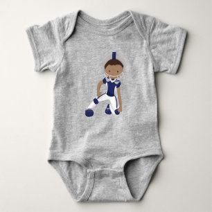 African American Boy, Rugby, American Football Baby Bodysuit
