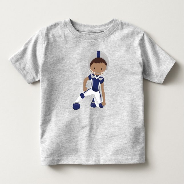 African American Boy, Rugby, American Football Toddler T-Shirt (Front)