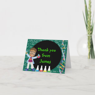 African American Boy Scientist Thank You Note Card