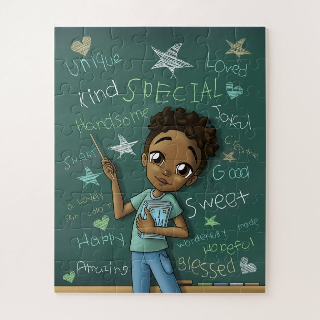 African American Boy with Affirmations Jigsaw Puzzle (Vertical)