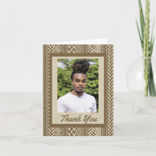 African American Boy's Graduation Thank You Card