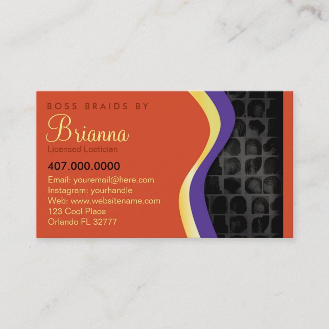 African American Braider Braids Appointment Card (Front)