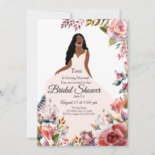 African American Bridal Shower  Garden Invitation