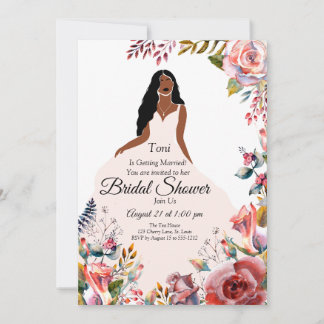 African American Bridal Shower  Garden Invitation