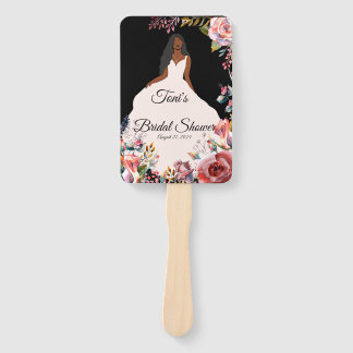 African American Bride Bridal Shower Fan