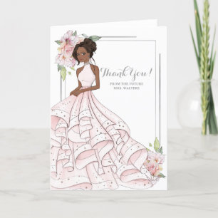 African American  Bride Bridal Shower Future Mrs Thank You Card