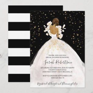 African American Bride, Wedding Dress, Bridal Invitation