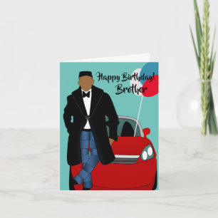 African American Brother Birthday Card