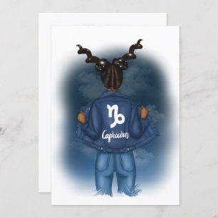 African American Capricorn Zodiac Birthday Party Invitation