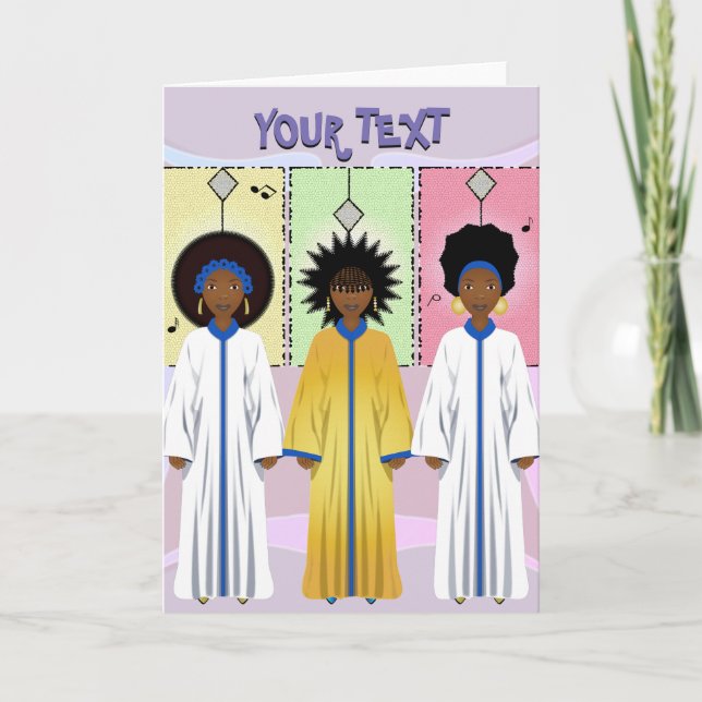 African American Carolers Singers Christmas Choir Holiday Card (Front)