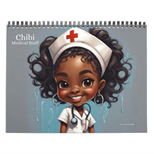 African American Chibi Medical Staff Calendar