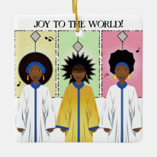 African American Choir Christmas Ceramic Ornament