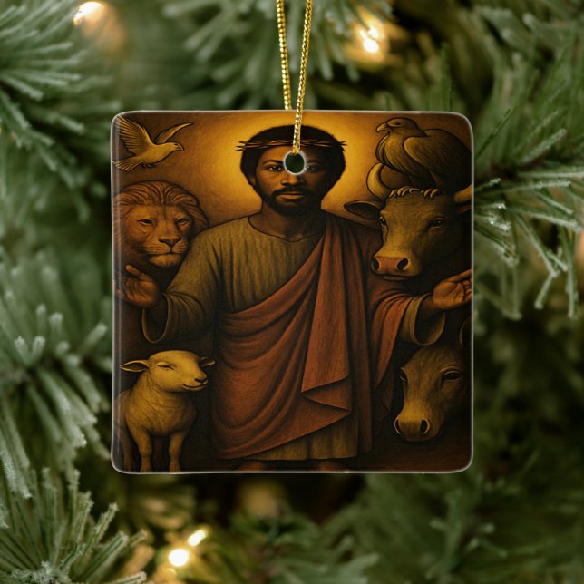 African American Christian Art Ornament (Tree)