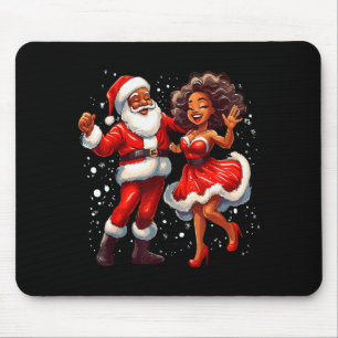 African American Christmas African Santa Mrs Claus Mouse Pad