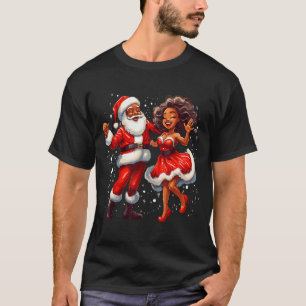 African American Christmas African Santa Mrs Claus T-Shirt
