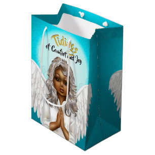 African American Christmas Angel Holiday Medium Gift Bag