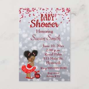 African American Christmas Baby Shower Invitation