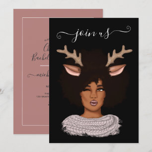 African American Christmas Bachelorette Party Invi Invitation