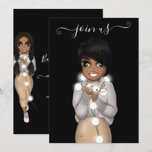 African American Christmas Bachelorette Party Invitation