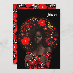 African American Christmas Bachelorette Party Invitation