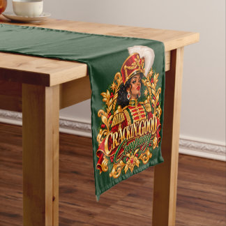 African American Christmas Black Woman Nutcracker Short Table Runner