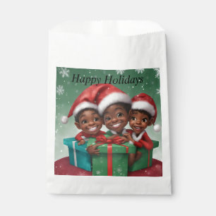 African American Christmas Elfs Favour Bag
