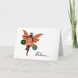 African American Christmas Fairy Christmas Card