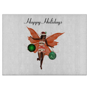 African American Christmas Fairy Cutting Board