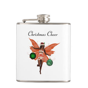 African American Christmas Fairy Drink Flask