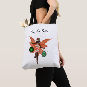 African American Christmas Fairy Tote Bag