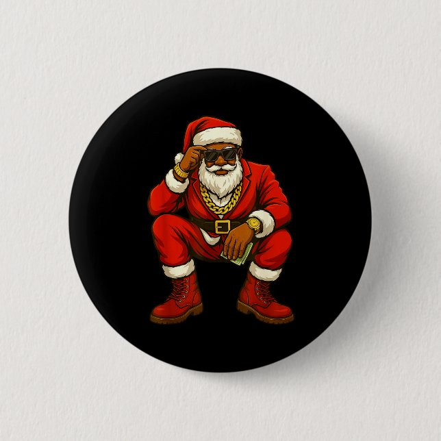 African American Christmas Funny African American  6 Cm Round Badge (Front)