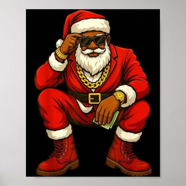 African American Christmas Funny African American  Poster (Front)