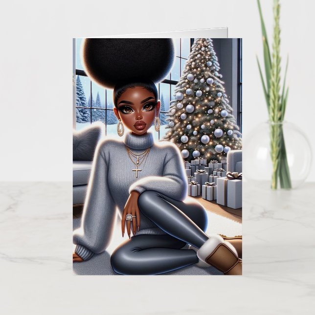 African American Christmas Greeting Card (Front)