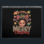 African American Christmas Messy Bun Black Mum  Calendar<br><div class="desc">African American Christmas Messy Bun Black Mum Xmas</div>