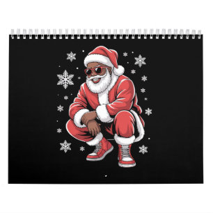 African American Christmas Pajama Xmas Afro Santa  Calendar