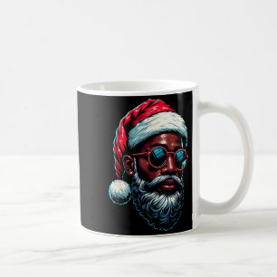 African American Christmas Pajama Xmas Afro Santa  Coffee Mug