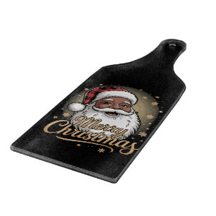 African American Christmas Pajamas Santa Claus  Cutting Board