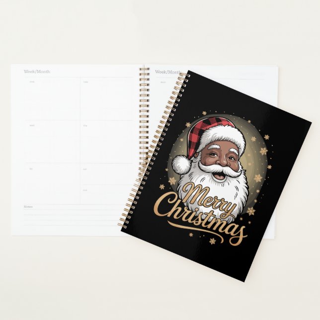 African American Christmas Pyjamas Santa Claus  Planner (Display)