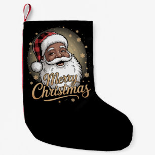 African American Christmas Pyjamas Santa Claus  Small Christmas Stocking