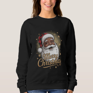 African American Christmas Pyjamas Santa Claus  Sweatshirt