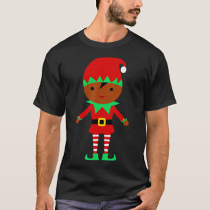 African American Christmas Santa Claus Elf T-Shirt
