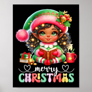 African American Christmas Shirt African Black Wom Poster