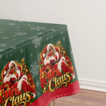 African American Christmas Tablecloth Mrs Claus