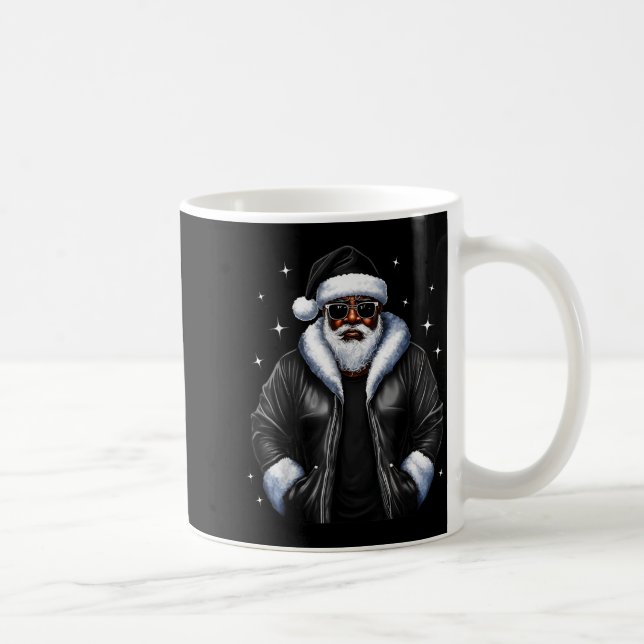 African American Christmas Xmas Afro Santa Claus  Coffee Mug (Right)