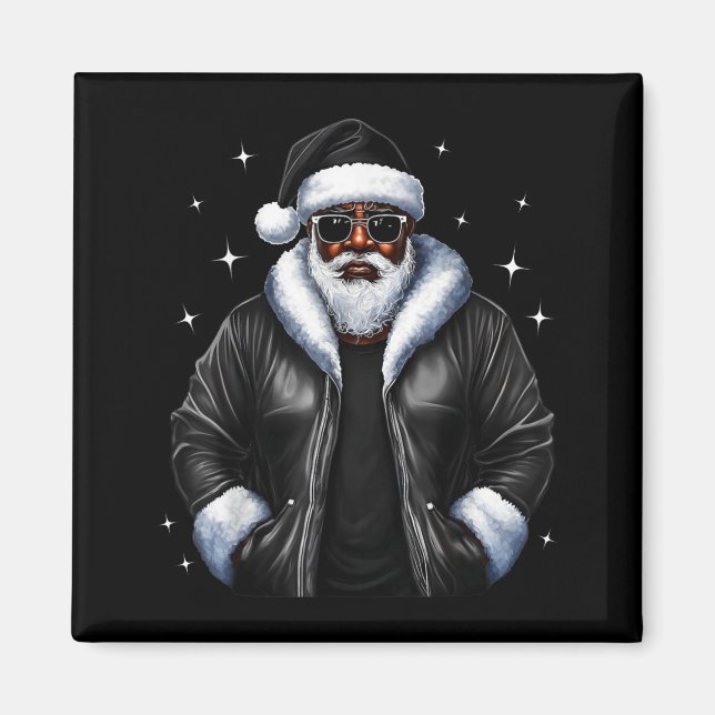 African American Christmas Xmas Afro Santa Claus  Magnet (Front)
