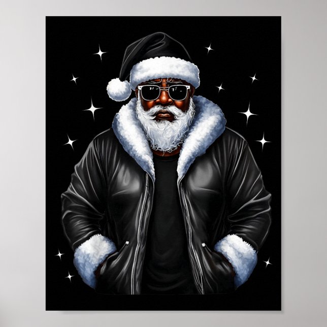 African American Christmas Xmas Afro Santa Claus  Poster (Front)