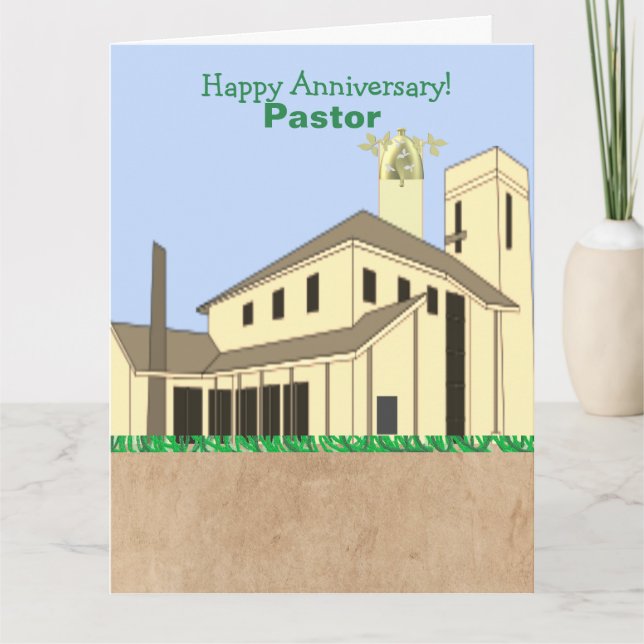 African American Church Bldg Pastor's Anniversary  Card (Front)