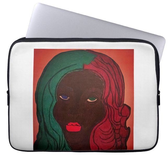 African American Colourful Wall Art Laptop Sleeve (Front)
